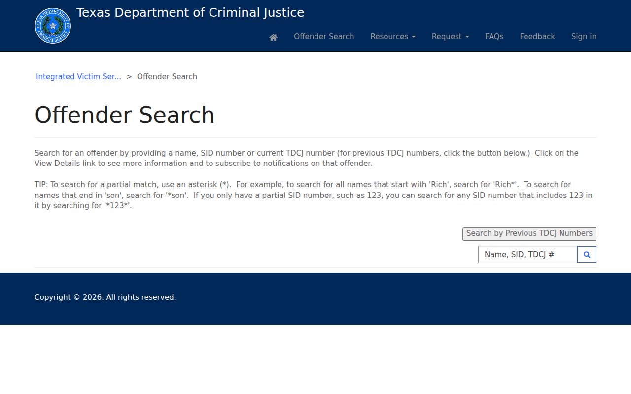 Bryan resident lookup Texas Department of Criminal Justice search