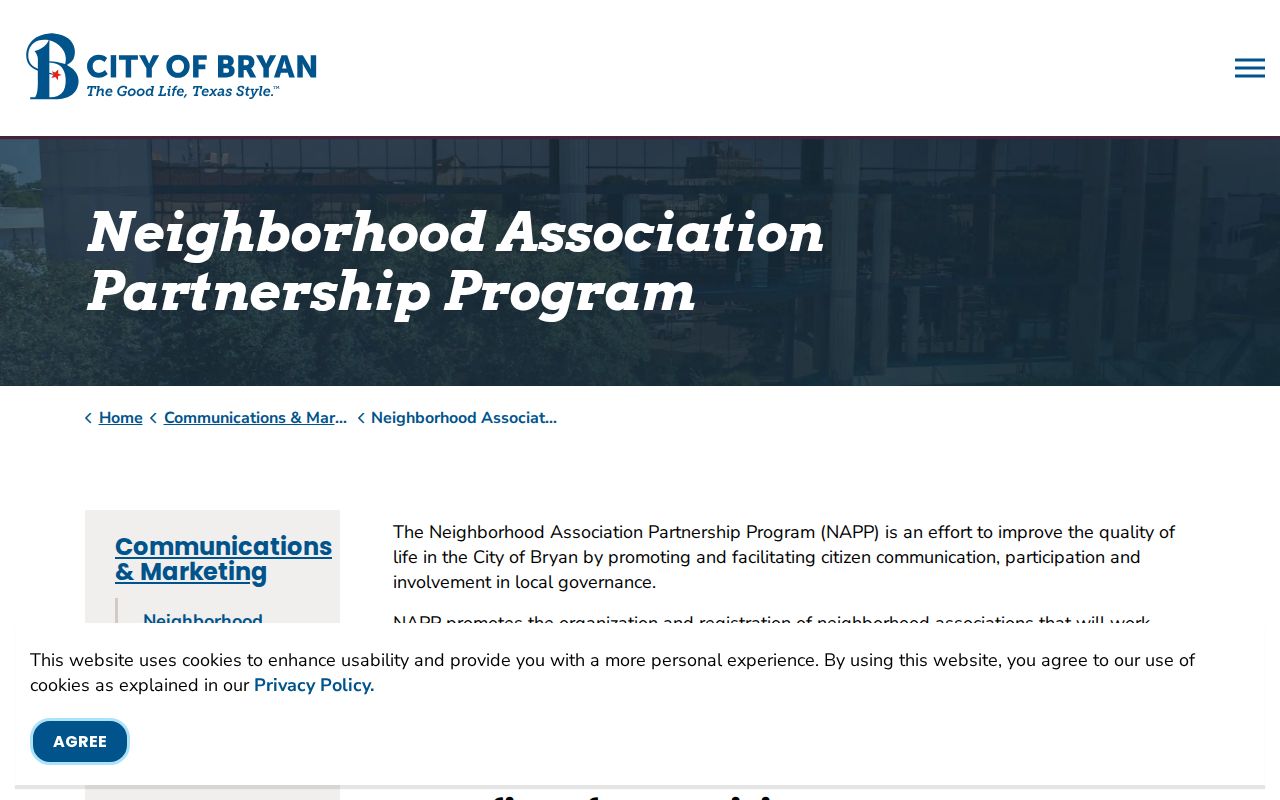 Bryan neighbors civic context through the Neighborhood Association Partnership Program