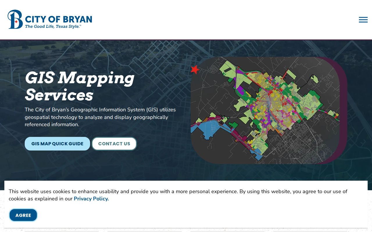 Bryan street directory City GIS viewer for address and property layers